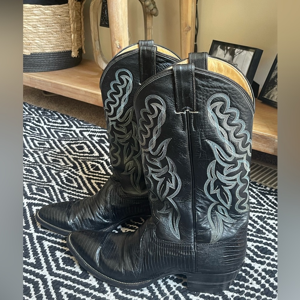 Justin 08313 Lizard Toe Cowboy Boots.
